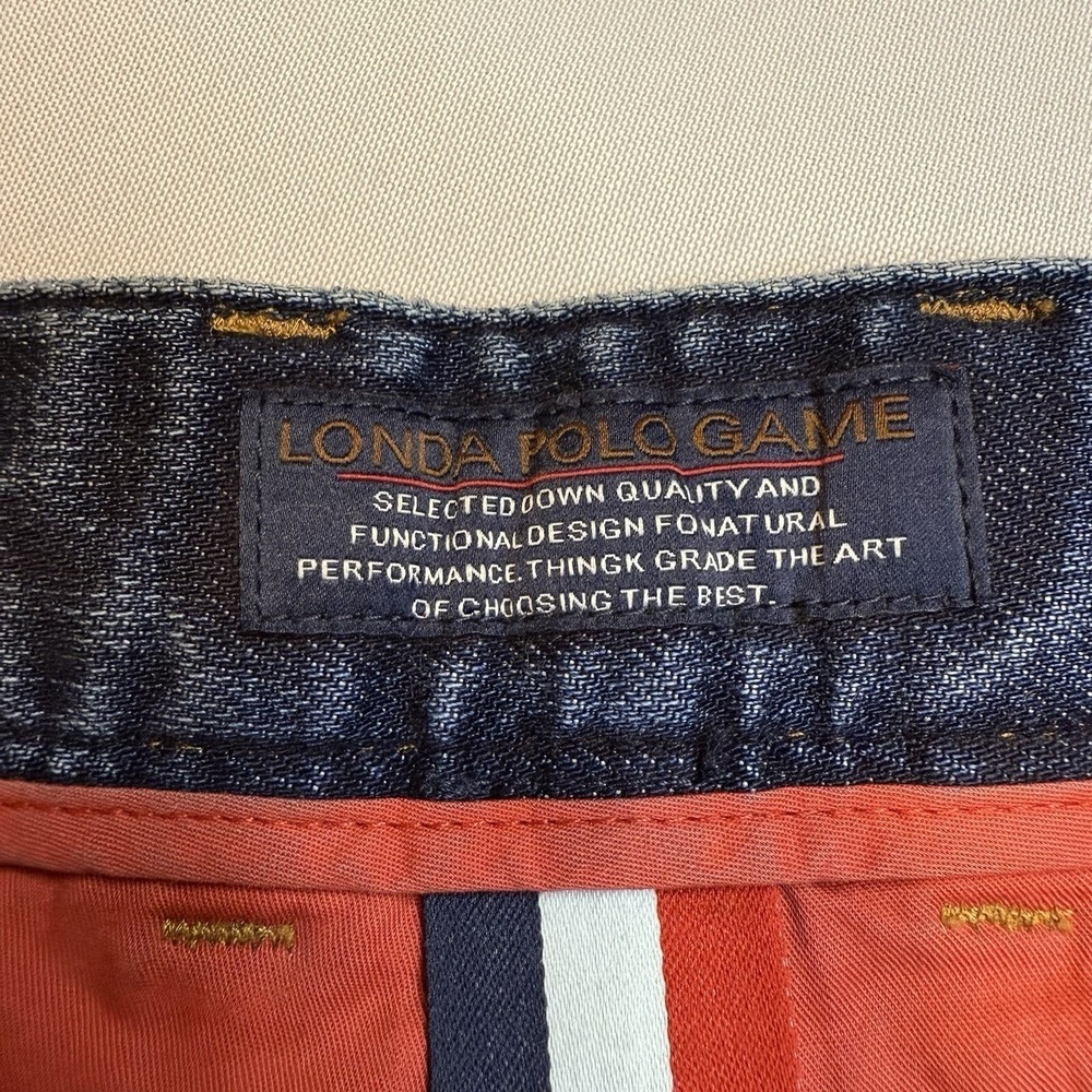 NWT Londa Polo Equestrian Preppy Denim Datk Wash Straight Leg Luxury‎ Jean 32/32 - Picture 14 of 16